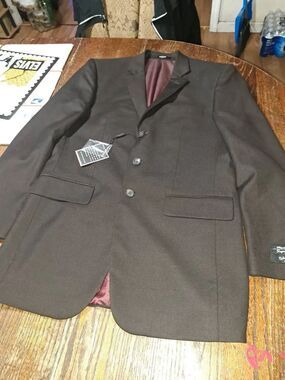 New 40L Sacari Brown Shark Skin Wool 150 Suit Sport Coat Jacket Blazer NWT
